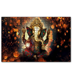 Cakapuzzle Lord Ganesha ve Işıklar  Puzzle Yapboz MDF (Ahşap) (255 Parça)