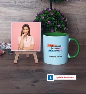 Teknoloji ve Tasarım Öğretmeni Fotoğraflı Dekoratif Taş, Kupa Bardak Beyaz Hediye (Model 14)