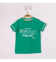 Toontoy Erkek Bebek Marines Baskılı T-Shirt (Yeşil)