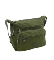 Baginn Klinkır Kadın Postacı Çanta Çok Cepli Çapraz Askılı Yağmura Dayanıklı Kumaş (Yeşil)