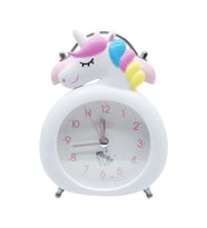 Dekoratif Masa Üstü Unicorn Çalar Saat (Beyaz)
