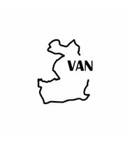 Van Harita Araba Sticker siyah 14x16 CM (Siyah)