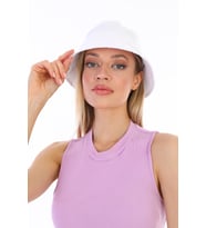 Kadın Balıkçı Kova Bucket Şapka (Beyaz)