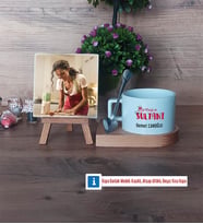 Mutfağın Sultanı Anneye Hediye Fotoğraflı Dekoratif Taş, Kupa Bardak Beyaz Hediye (Model 8)