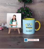 En İyi Hemşire Fotoğraflı Dekoratif Taş, Kupa Bardak Beyaz Hediye (Model 7)
