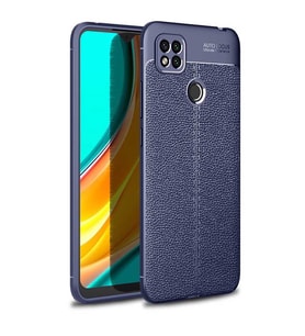 Xiaomi Redmi 9C Kılıf Deri Tarzı Niss Silikon Case (Lacivert)