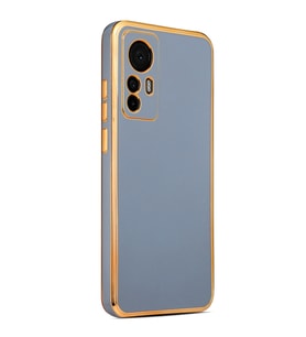 Xiaomi Mi 12T Pro Kılıf Kenarları Gold Kamera Korumalı Renkli Pastel Silikon Siyah BARK (Mavi)