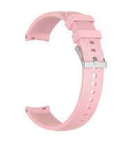 ​​Amazfit GTS Bip Lite S GTR 42mm Kordon Çizgili Silikon Kordon (Pembe)