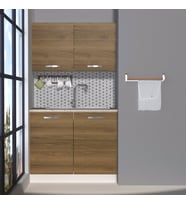 Decoraktiv Mini 100 MDF Hazır Mutfak Dolabı - Tezgah Dahil - Parlak Beyaz (PERA MODA)