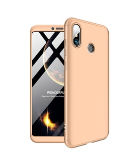 Microsonic Xiaomi Redmi Note 5 Kılıf Double Dip 360 Protective (Gold)