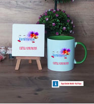 Estetisyen Dekoratif Taş, Kupa Bardak Kırmızı Hediye (Model 13)