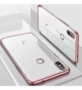 Xiaomi Mi A2 Lite İnce Köşeleri Renkli Şeffaf Kaliteli Kılıf (Rose)