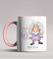 Kişiye Özel 100 Yılın En İyi Fizik Öğretmeni Tasarım Siyah Kupa  (Pembe)