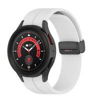 Samsung Galaxy Watch 6 40 43 44 47mm Uyumlu Kavisli Coastal Manyetik Tokalı Silikon Kordon (Beyaz)