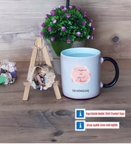 Anneye Doğum Günü Hediyesi Kupa Bardak Beyaz ve Fotoğraflı Ahşap Anahtarlık Hediye (Model 9)