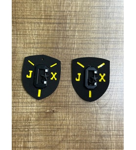 6X5 CM 2 ADET DERİ C HARFLİ ARMA APOLET OMUZ APOLET DİKİŞ AKSESUARI (Sarı)