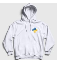 Presmono Unisex Gri Logo Python Developer Yazılımcı Kapüşonlu Sweatshirt 336462tt (Beyaz)