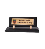 AHŞAP MASA ÜSTÜ ORGANİZER İSİMLİK OFİS HEDİYELİK ALTIN (Gold)