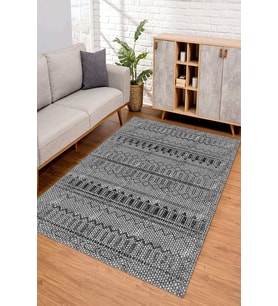 Dijital Kaymaz Taban Yıkanabilir Renkli Salon Halısı Mutfak Halısı Yolluk ND-SD-1171 (Gri)