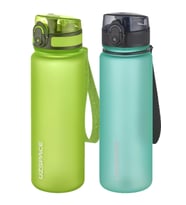 Uzspace 2'li Tritan Matara Seti 500 ml 14 Farklı Renk Seçeneği FiftyFifty (Mavi-Neon Yesıl)