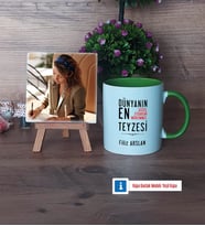 Teyzeye Hediye Fotoğraflı Dekoratif Taş, Kupa Bardak Beyaz Hediye (Model 14)
