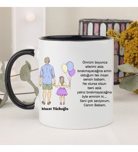 Canım Babam Babalar Günü  Kupa Bardak (Siyah)