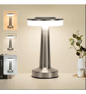 LED Masa Lambası Dokunmatik Sensör Şarj Edilebilir Masaüstü Gece Lambası (Gümüş)