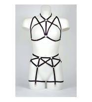 Göğüs ve Jartiyer Kemerli  Harness (Kırmızı)