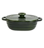 Lava Döküm Oval Tencere Döküm Demir Kapak Experience Majolik Serisi Ölçü 24x33cm. (Yeşil)