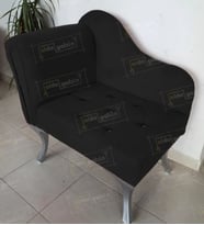 Yeni Model Tekli Köşe Koltuğu Josefin Bench Gümüş Ayak (Siyah)