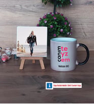 Teyzeye Hediye Fotoğraflı Dekoratif Taş, Kupa Bardak Beyaz Hediye (Model 9)