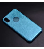 Uyumlu Model Apple iPhone XS Max 6.5 Kılıf Simli Parlak Shining Kapak (Mavi)