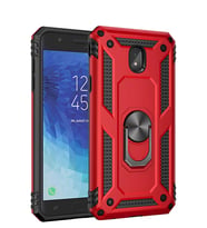 Microsonic Samsung Galaxy J7 Pro Kılıf Military Ring Holder (Kırmızı)