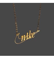 Kişiye Özel 925 Ayar Gümüş Nike Kolye (Gold)