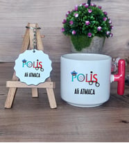 Polis Hediye Seti Kupa Bardak T Kulplu ve Anahtarlık 10 Nisan Polisler Günü Hediyesi (Model 1)