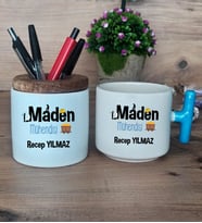 Maden Mühendisi Hediye Sepeti Kupa Bardak T Kulplu, Kalemlik Hediyeleri Mühendisler Günü Hediyesi (Model 3)