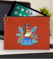 BK Gİft Yaz Temalı-3 Tablet Çantası 30x21cm(12 Renk Seçeneği), Ipad Çantası, Baskılı Tablet Kılıfı (Kiremit)