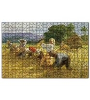 Cakapuzzle Hasat Yapan Köylüler Yağlıboya Puzzle Yapboz MDF (Ahşap) (255 Parça)
