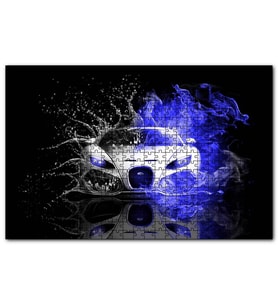 Cakapuzzle Bugatti Su Damlaları ve Mavi Dumanlar  Puzzle Yapboz MDF (Ahşap) (255 Parça)
