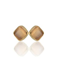 Kadir Jewellery 22 Ayar Altın Kaplama Kadın Minimal Küpe -El İşçiliği Ve Hipoalerjenik Küpe (Turuncu)