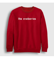 Presmono Unisex Beyaz Logo The Cranberries Sweatshirt 174282tt (Kırmızı)