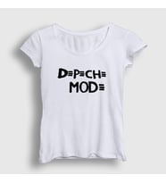 Presmono Kadın Sarı Logo Depeche Mode T-Shirt 140658tt (Beyaz)