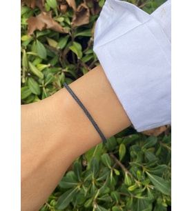 Gümüş Kazaziye El Örgüsü Altın Yaldızlı Zincir Bileklik : Beyaz - Altın Rengi - 18 cm : Siyah-Altın - 19 cm : Gümüş - 22 cm (Siyah)