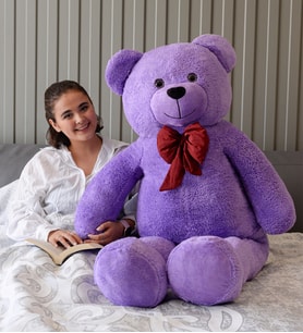 Sevdam Hediyelik 160 Cm Papyonlu Büyük Ayıcık (%100 Yerli) (Lila)