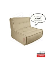 Xpermate Zen Sırtlı Minder Koltuk İskandinav Tarzı Ergonomik Yer Koltuğu Sırtlıklı Oturma Minderi 80X60 (Bej)