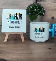 Jeofizik Mühendisi Hediye Seti Kupa Bardak T Kulplu ve Dekoratif Taş Mühendisler Günü Hediyesi (Model 3)