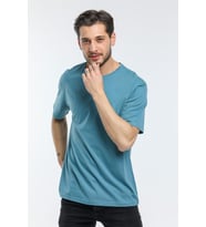 Süperlife Erkek Bisiklet Yaka  Standart &Regular Fit Tişort SPR21Y30 (Turkuaz)