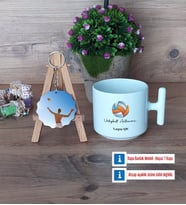 Voleybol Antrenörü Kupa Bardak Beyaz ve Fotoğraflı Ahşap Anahtarlık Hediye (Model 12)