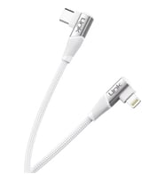 LİNKTECH K596 Safe Usb-C - Lightning USB 27W 90 Derece Şarj Kablosu (Beyaz)