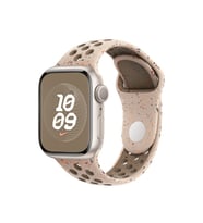 Apple Watch 10/11 42mm-38/40/41mm Kordon 2023 Point Delikli Silikon Strap Kayış (Krem)